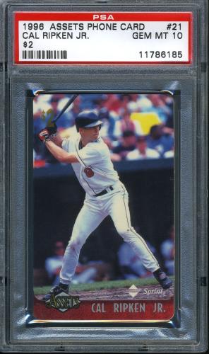 1996 Assets Phone Cards $2 #21 Cal Ripken PSA 10 #11786185
