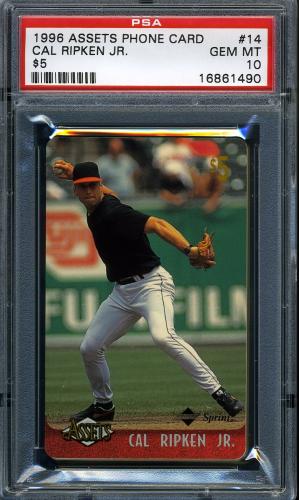 1996 Assets Phone Cards $5 #14 Cal Ripken PSA 10 #16861490