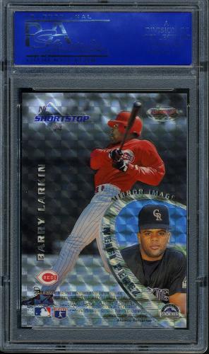 1996 Bowman's Best Mirror Image Atomic Refractors #4 Larkin/Perez/Ripken/Bellhorn PSA 10 #11870100 - Back