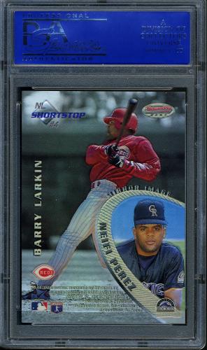 1996 Bowman's Best Mirror Image Refractors #4 Larkin/Perez/Ripken/Bellhorn PSA 10 #30980137 - Back