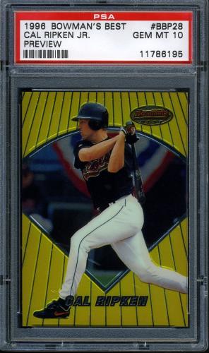 1996 Bowman's Best Previews #BBP28 Cal Ripken PSA 10 #11786195