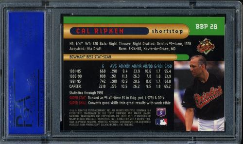 1996 Bowman's Best Previews #BBP28 Cal Ripken PSA 10 #11786195 - Back