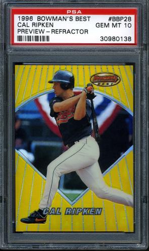 1996 Bowman's Best Previews Refractors #BBP28 Cal Ripken PSA 10 #30980138