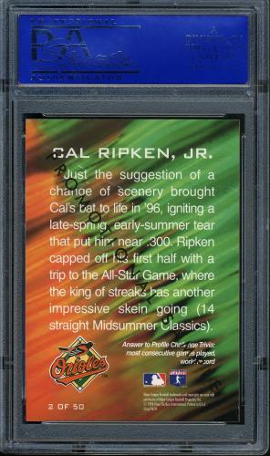 1996 Circa Boss #P2 Cal Ripken Promo PSA 10 #11786200 - Back