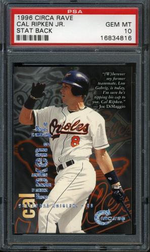 1996 Circa Rave #008 Cal Ripken PSA 10 #16834816