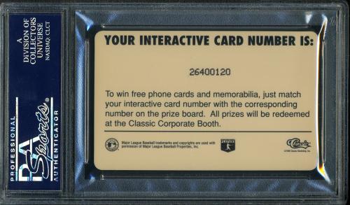 1996 Classic 7/11 Phone Cards Promo #1 Cal Ripken PSA 10 #23889653 - Back