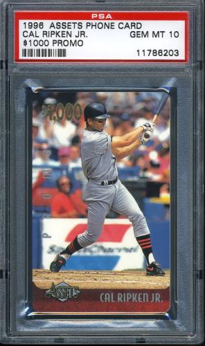 1996 Classic Assets (Baseball) Foncards Cal Ripken Jr. ($1,000 Foncard promotional sample) PSA 10 #11786203