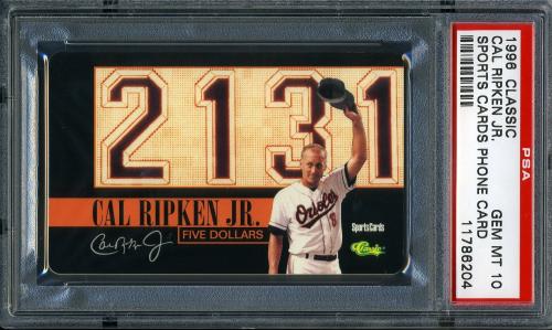 1996 Classic/Sports Cards Phone Card Cal Ripken Jr. PSA 10 #11786204