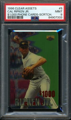 1996 Clear Assets $1000 Phone Cards #5 Cal Ripken PSA 9 #84907333