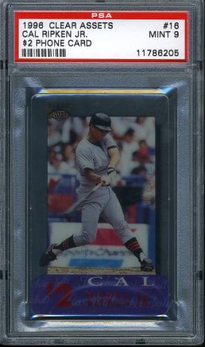 1996 Clear Assets $2 Phone Cards #16 Cal Ripken PSA 9 #11786205