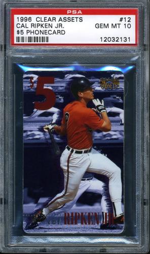 1996 Clear Assets $5 Phone Cards #12 Cal Ripken PSA 10 #12032131