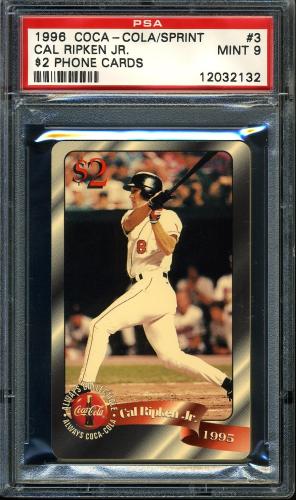 1996 Coca-Cola Cal Ripken $2 Phone Cards #3 Cal Ripken Jr. (batting) $2 phone PSA 10 #12032132