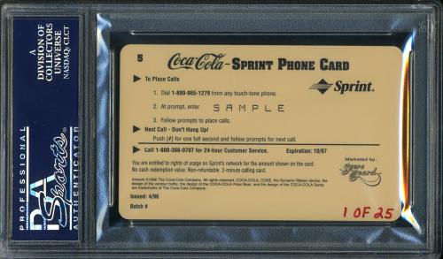 1996 Coca-Cola Cal Ripken $2 Phone Cards - Sample #5 Cal Ripken Jr. (2131) $2 phone PSA 7 #23938148 - Back