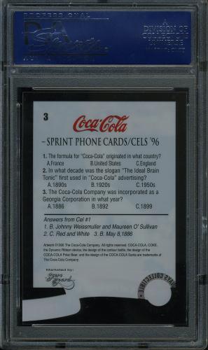 1996 Coca-Cola Cal Ripken Cels #3 Cal Ripken Jr. (batting) cell PSA 10 #17784786 - Back
