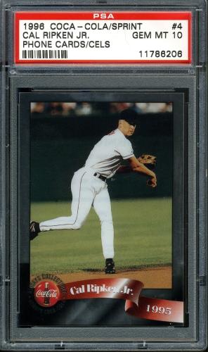 1996 Coca-Cola Cal Ripken Cels #4 Cal Ripken Jr. (throwing) cell PSA 10 #11786206