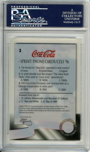 1996 Coca-Cola Cal Ripken Cels Gold #3 Cal Ripken Jr. (batting) cell PSA 9 #23938149 - Back