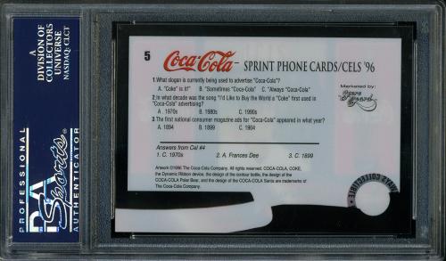 1996 Coca-Cola Cal Ripken Cels Gold #5 Cal Ripken Jr. (2131) cell PSA 9 #23938151 - Back