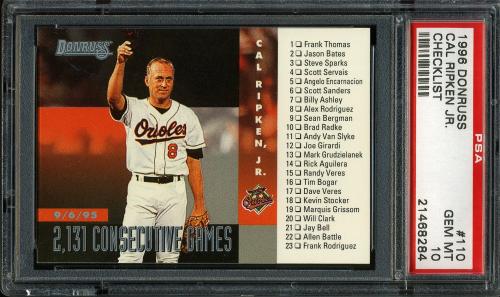 1996 Donruss #110 Cal Ripken CL PSA 10 #21468284