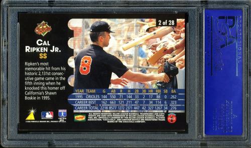 1996 Denny's Holograms #2 Cal Ripken PSA 10 #81389912 - Back