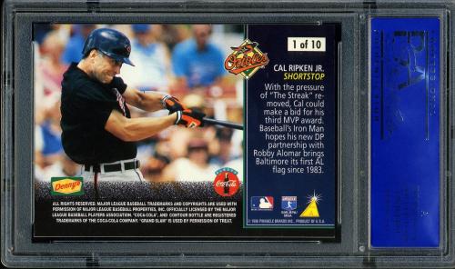1996 Denny's Holograms Grand Slam #1 Cal Ripken PSA 9 #11786215 - Back