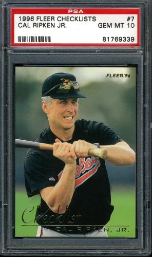 1996 Fleer Checklists #7 Cal Ripken PSA 10 #81769339