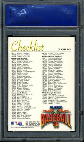 1996 Fleer Checklists #7 Cal Ripken PSA 10 #81769339 - Back