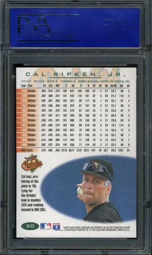 1996 Fleer Silver Foil #20 Cal Ripken PSA 10 #11786227 - Back