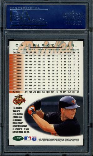 1996 Fleer Update Tiffany #U237 Cal Ripken ENC PSA 10 #17482671 - Back