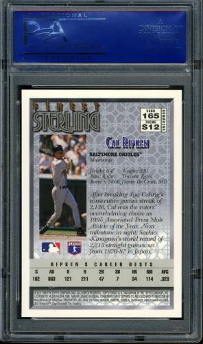 1996 Finest No Coating #165 Cal Ripken S PSA 10 #31777014 - Back