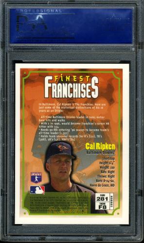 1996 Finest #281 Cal Ripken B PSA 10 #40521243 - Back