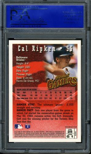 1996 Finest Refractor - No Coating #025 Cal Ripken G PSA 9 #30980151 - Back