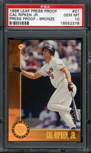 1996 Leaf Bronze Press Proofs #21 Cal Ripken PSA 10 #16552378