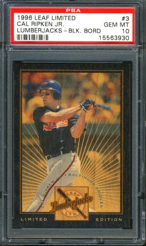 1996 Leaf Limited Lumberjacks Black #3 Cal Ripken PSA 10 #15563930