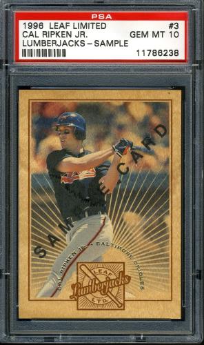 1996 Leaf Limited Lumberjacks Samples #3 Cal Ripken PSA 10 #11786238