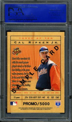 1996 Leaf Limited Lumberjacks Samples #3 Cal Ripken PSA 10 #11786238 - Back