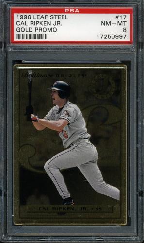 1996 Leaf Preferred Steel Gold Promos #17 Cal Ripken PSA 8 #17250997