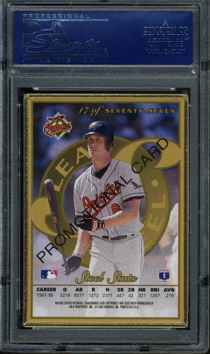 1996 Leaf Preferred Steel Gold Promos #17 Cal Ripken PSA 8 #17250997 - Back