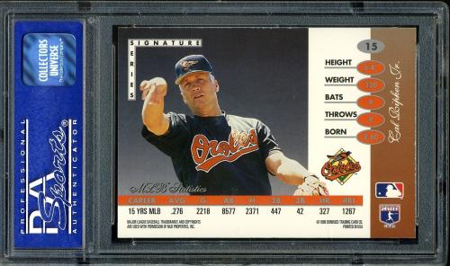 1996 Leaf Signature Platinum Press Proofs #15 Cal Ripken PSA 9 #03527561 - Back