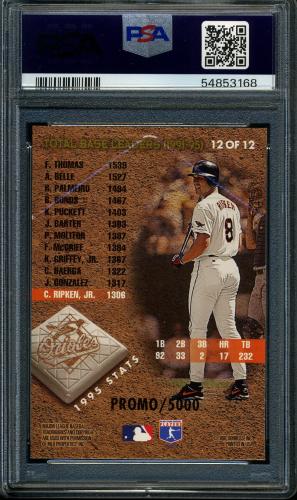 1996 Leaf Total Bases Promos #12 Cal Ripken PSA 10 #54853168 - Back