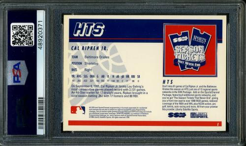 1996 Liberty Sports #1 Cal Ripken Jr. PSA 7 #48920371 - Back