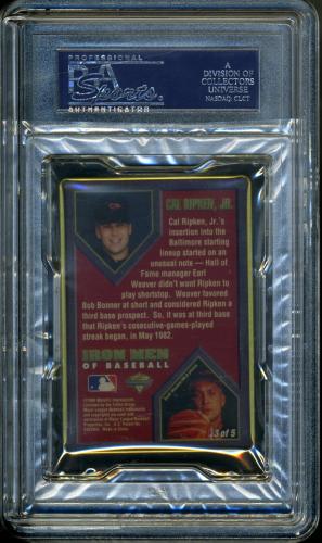 1996 Metallic Impressions Iron Men of Baseball #3 Cal Ripken, Jr. PSA 9 #23938172 - Back