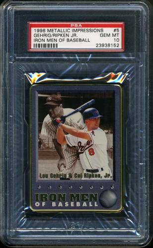 1996 Metallic Impressions Iron Men of Baseball #5 Lou Gehrig & Cal Ripken, Jr. PSA 10 #23938152