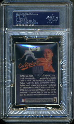 1996 Metallic Impressions Ripken #03 Cal Ripken, Jr. (Signing Autographs) PSA 10 #23938154 - Back