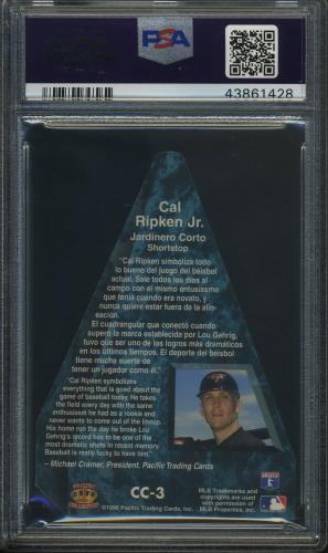 1996 Pacific Cramer's Choice #CC-3 Cal Ripken PSA 10 #43861428 - Back