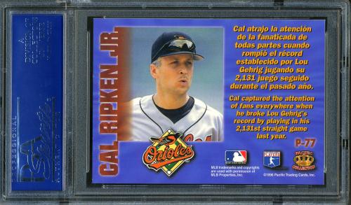 1996 Pacific Prisms #P77 Cal Ripken PSA 10 #16091969 - Back