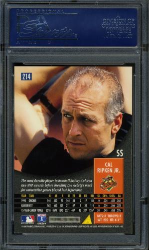 1996 Pinnacle Foil #214 Cal Ripken PSA 9 #11786247 - Back