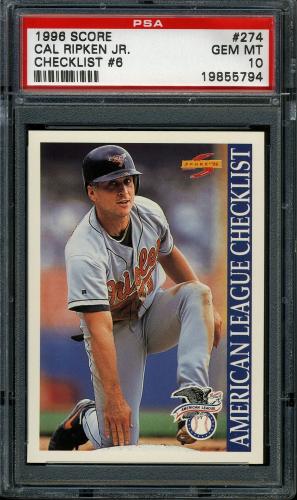 1996 Score #0274 Cal Ripken CL PSA 10 #19855794