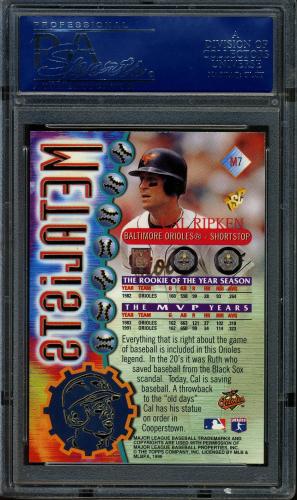 1996 Stadium Club Metalists #M7 Cal Ripken PSA 10 #16218291 - Back