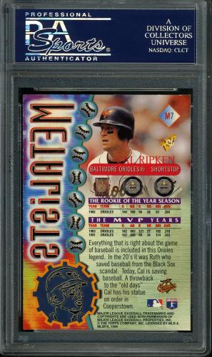 1996 Stadium Club Members Only Parallel #M7 Cal Ripken PSA 10 #24350889 - Back
