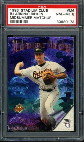 1996 Stadium Club Midsummer Matchups #M6 C.Ripken/B.Larkin PSA 8 #30980173